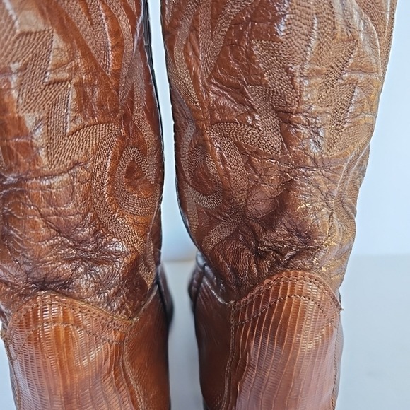 Vintage Dan Post‎ Men's TEJU Lizard Cowboy Boots Brown Size 7.5 D -  1706 - Picture 6 of 16